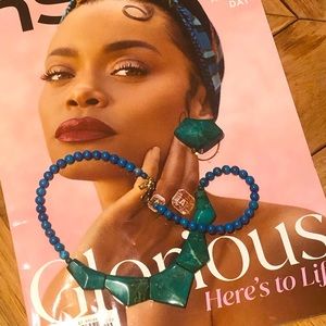 Malachite earrings and necklace set - Karla Jordan